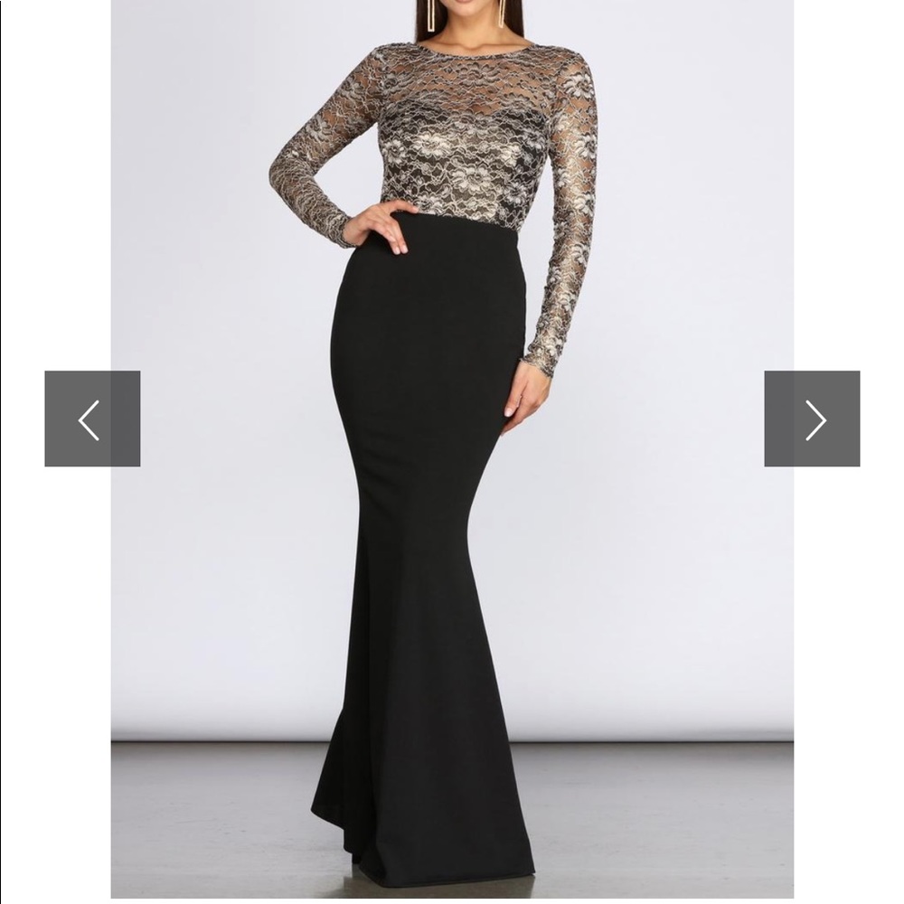 Black and Gold Formal Dress - Picture 1 of 8